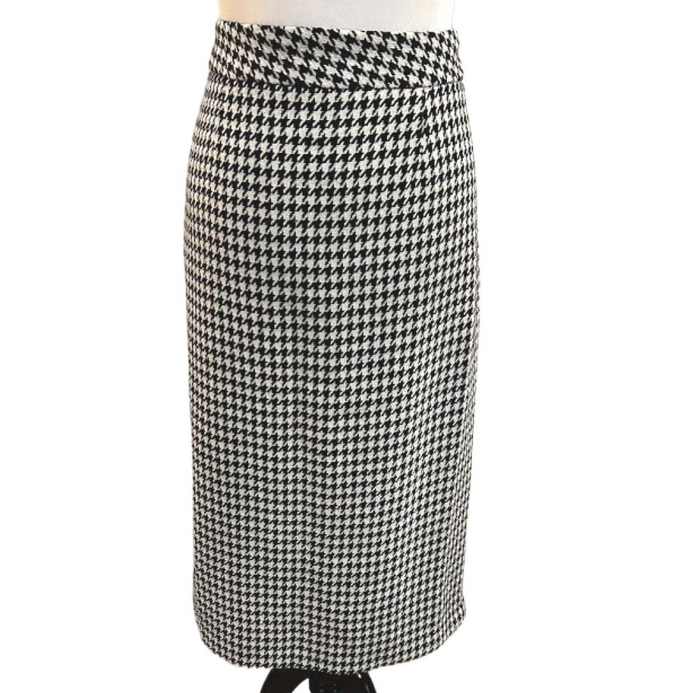 Chadwicks of Boston Houndstooth Pencil Skirt Black White Size 12